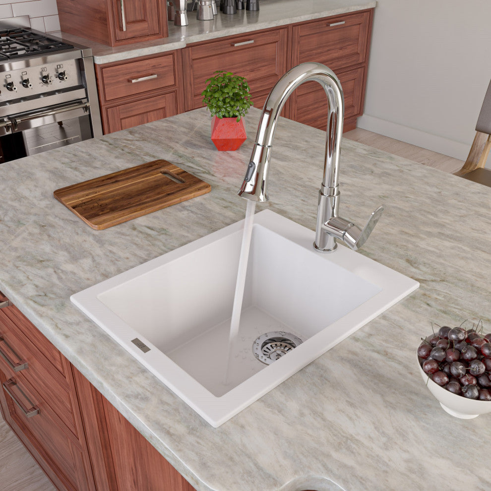 ALFI brand AB1720DI Alfi Trade 16-1/8" Drop In Single Basin - Chocolate