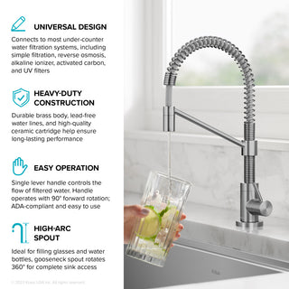 Bolden Commercial Style Pulldown Kitchen Faucet and Water Filter Faucet SFS