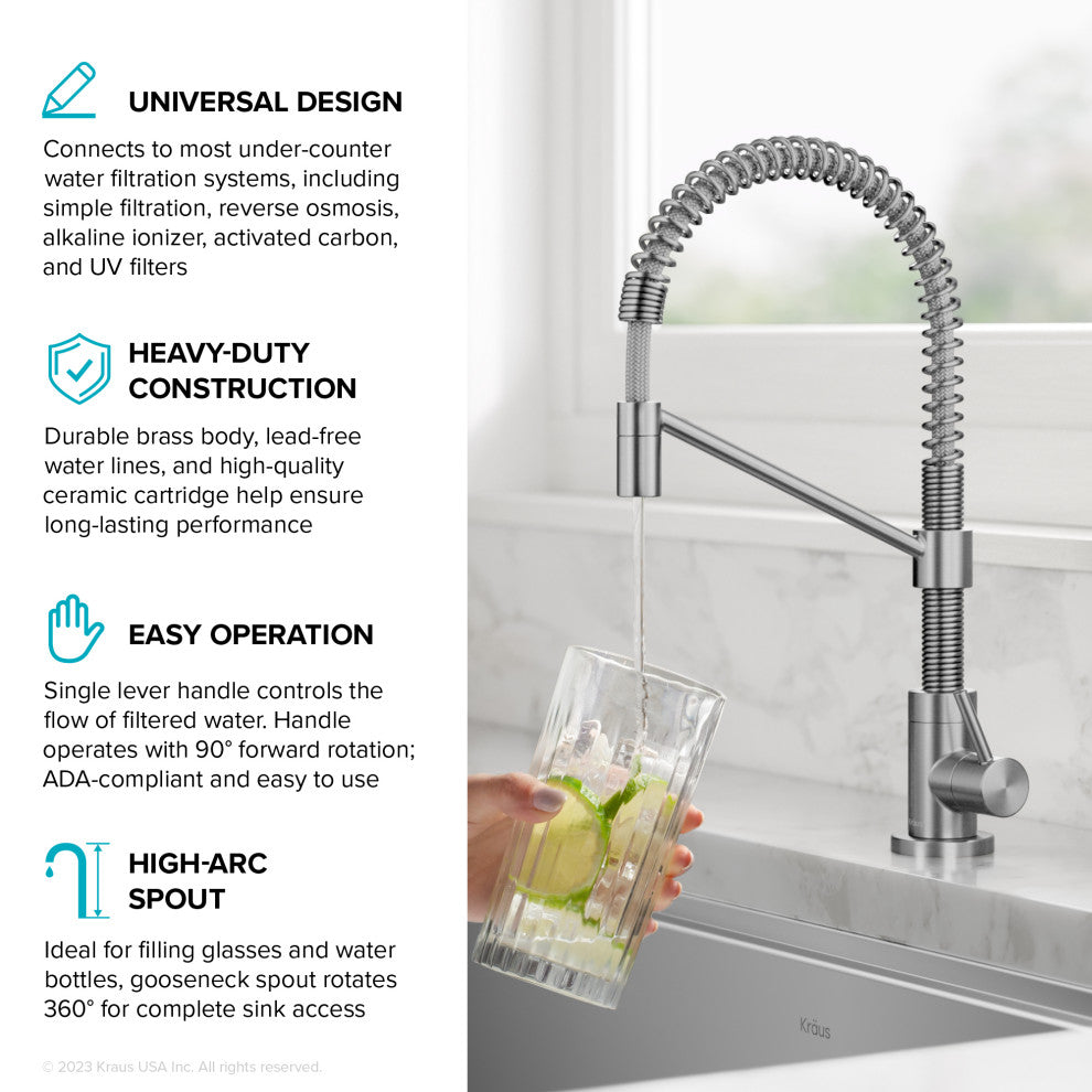 Bolden Commercial Style Pulldown Kitchen Faucet and Water Filter Faucet SFS