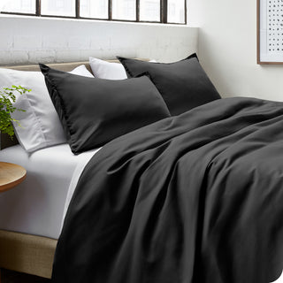 Bare Home Microfiber Duvet Cover & Sham Set, Black, King