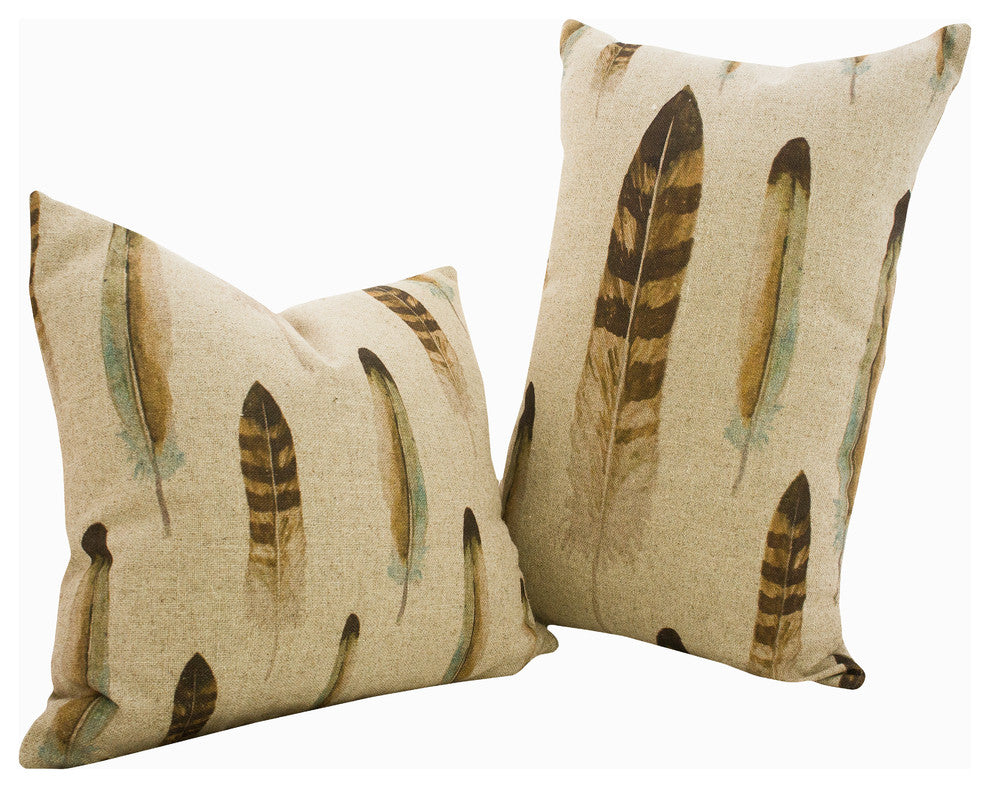Lumbar Linen Feather Throw Pillow