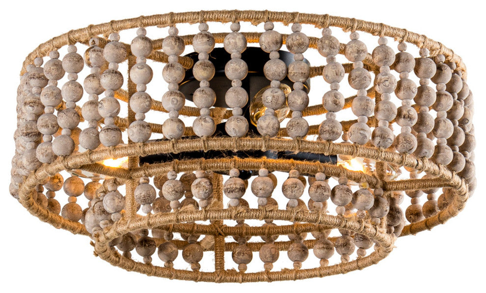 15.75 in Cicle Wood Beads Rustic Chandelier