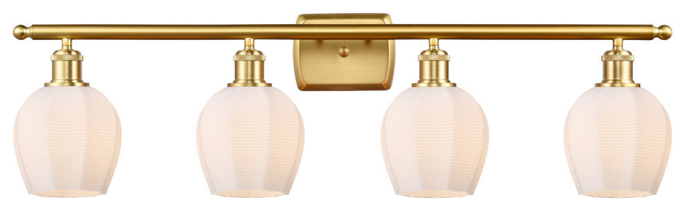Innovations 516-4W-SG-G461-6-LED 4 Light Bath Vanity Light, Satin Gold