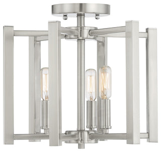 Benson 3-Light Semi-Flush, Satin Nickel