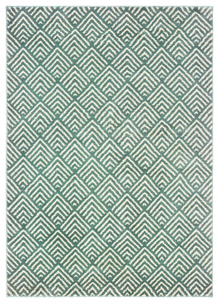 Oriental Weavers Carson Blue/ Ivory Geometric Indoor Area Rug 7'10"X10'