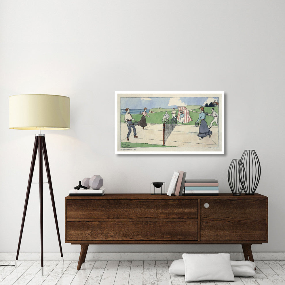 "Les Sports athletiques / Tennis" Digital Paper Print by Harry Eliott, 46"x26"