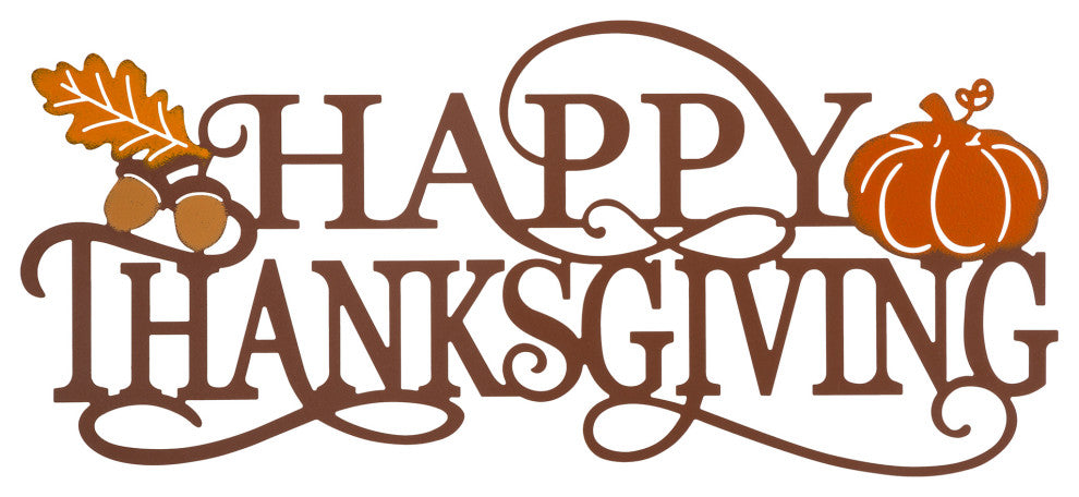 24"L Metal "HAPPY THANKSGIVING" Wall Decor