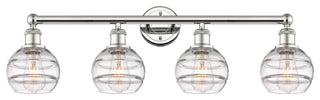 Edison-Rochester 4-Light 33" Bath Vanity Light, Polished Nickel, Clear