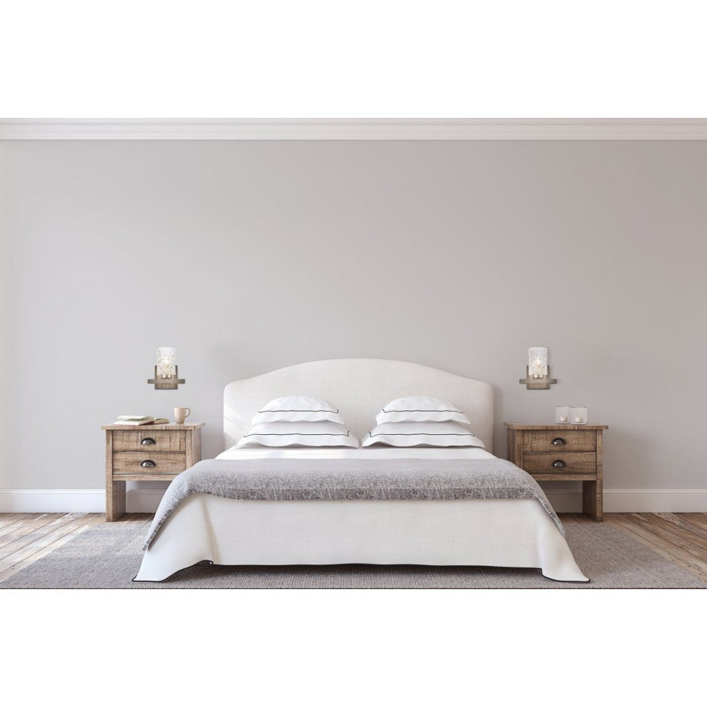 Living District Cassie 1-Light Bath Sconce Satin Nickel