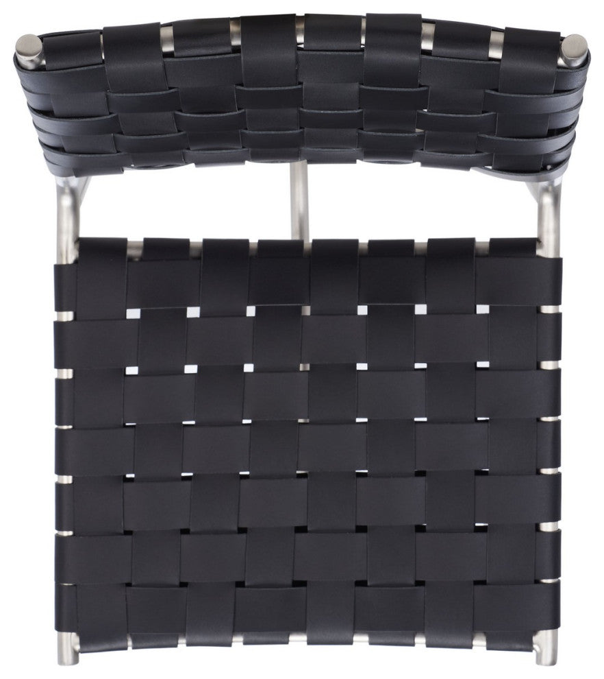 Safavieh Olenna Woven Counter Stool, Black/Silver