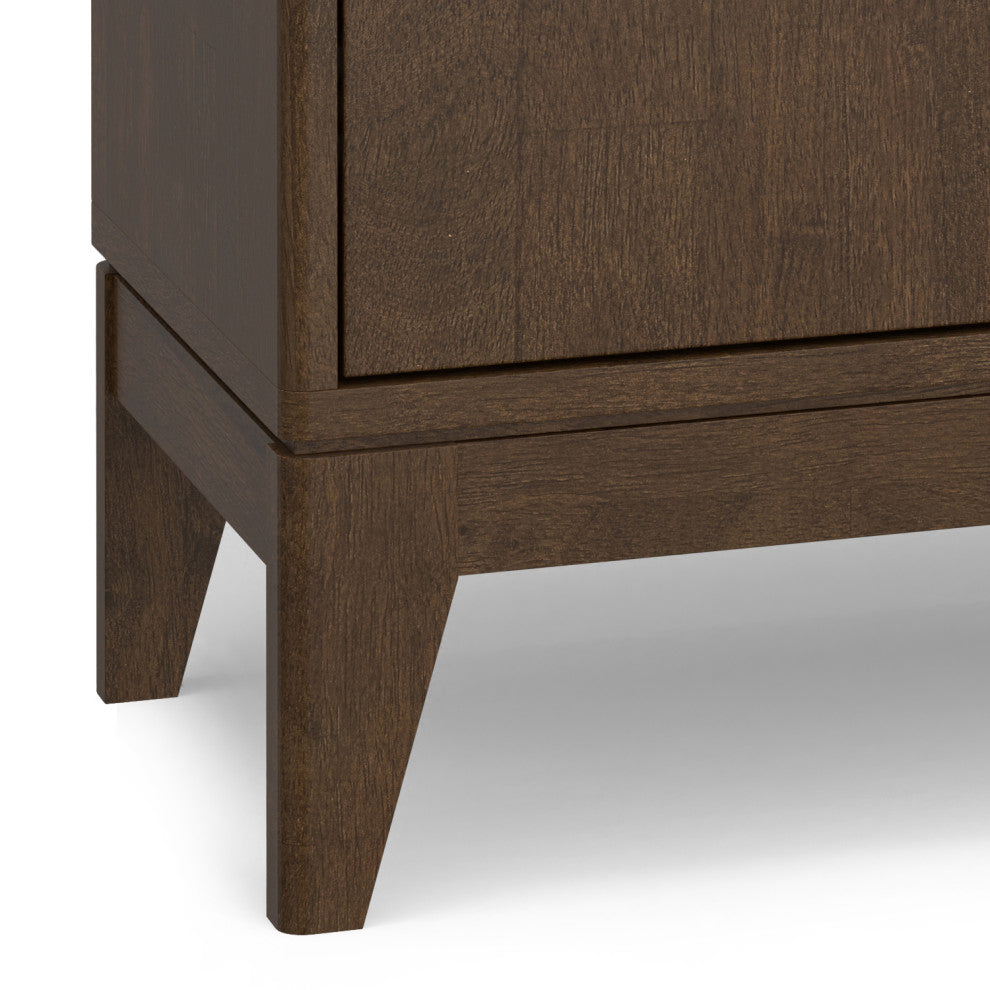 Harper Solid Hardwood 2 Door Sideboard Buffet / Storage Cabinet, Walnut Brown