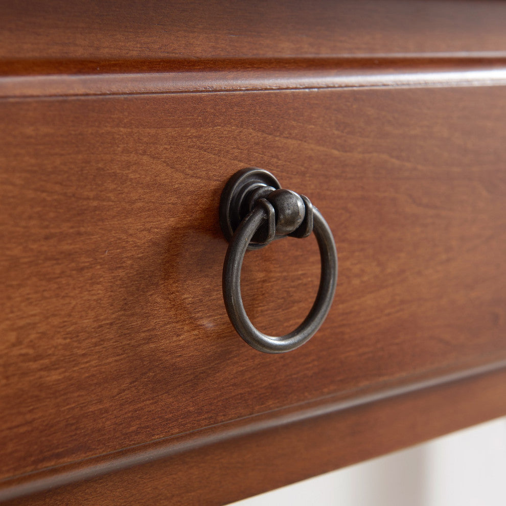 Large Console Table, Turned Legs & Drawers for Extra Storage Space, Pecan