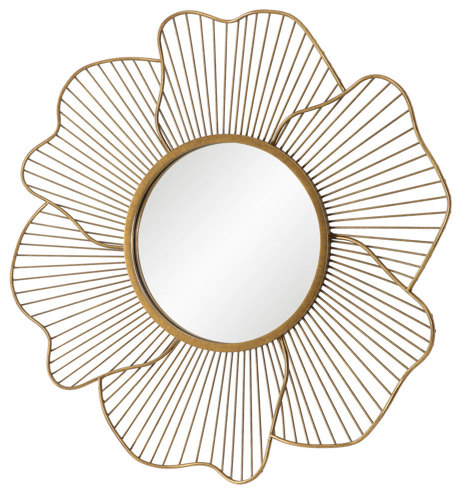 Uttermost 09912 Blossom 42-3/4" Diameter Sunburst Steel Framed - Antiqued Gold