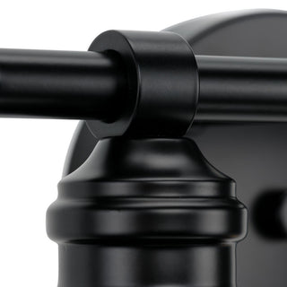 Ambrose Collection 13" 2-Light Matte Black Clear Glass Bath Vanity Light