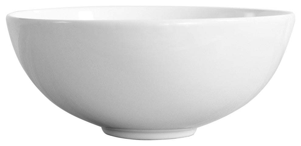 White Round Bowl Bathroom Vessel Modern Above Counter Porcelain Ceramic Sink
