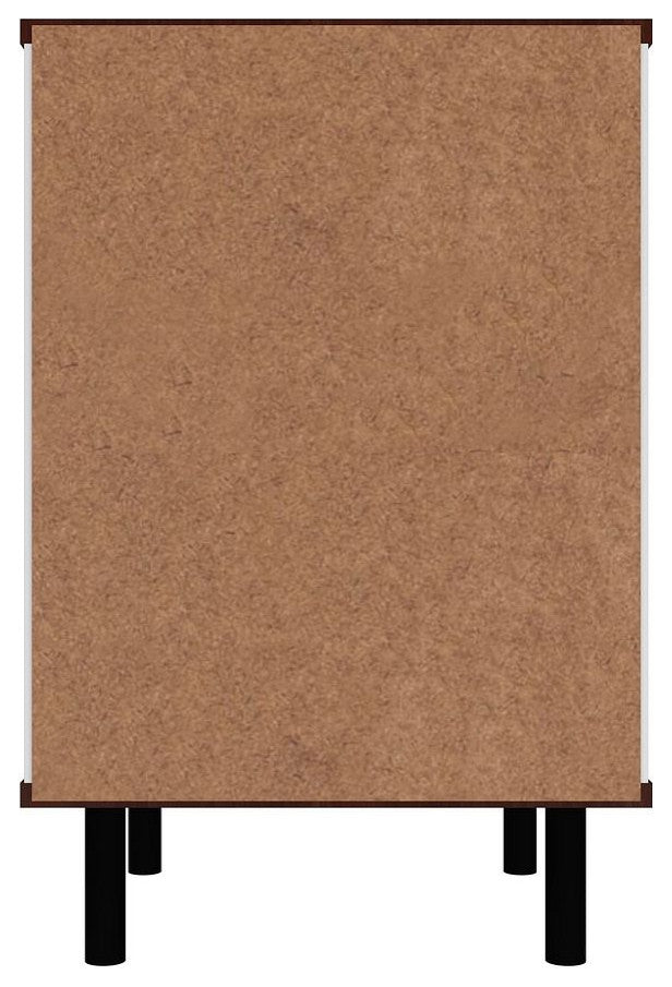Mosholu Nightstand in White and Nut Brown