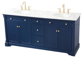 Home Living 21.5" Transitional Black-Light Bathroom Vanity, Blue, 72