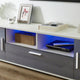 WHITE+GRAY morden TV Stand with LED Lights high glossy front TV Cabinet