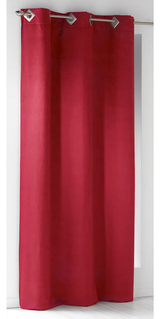 Luxurious Suede Window Curtain - Elegant Soft Texture Drapery, 95x55 Inches, Red, 1 Panel