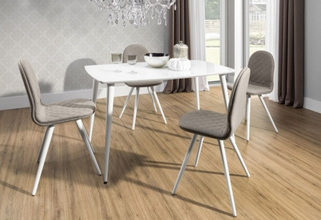 Essai Glass Top Dining Table, White