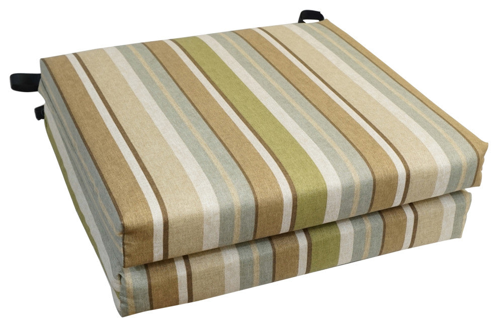 20"X19" Patterned Outdoor Chair Cushions, Set of 2, Mcshetla Hazel