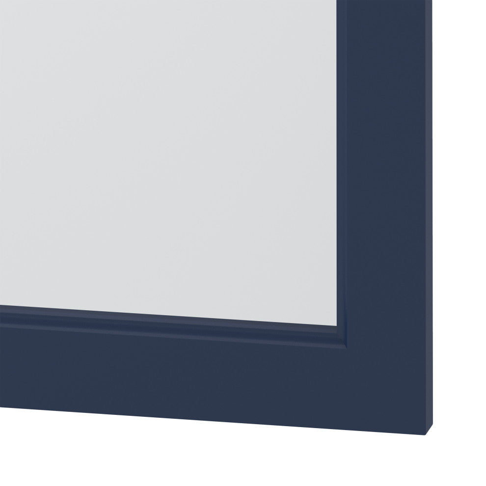 Framed Wall Mounted Bathroom Mirror, Blue;, 32" X 32"