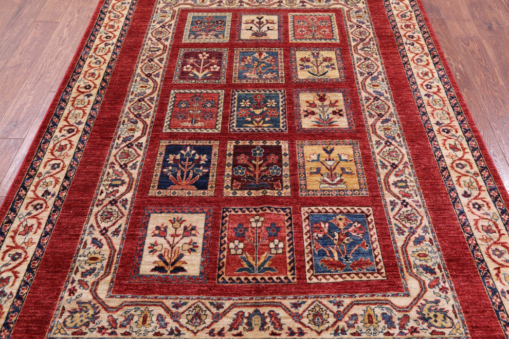 Persian Garden Design Handmade Wool Rug 5' 6" X 8' 2" Q10663
