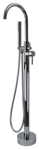 Transolid Peyton Free Standing Tub Filler With Hand Shower, Polished Chrome