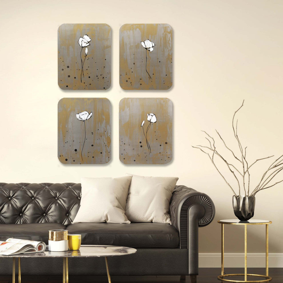 Poppy Pleasure, Set of 4, Metallic