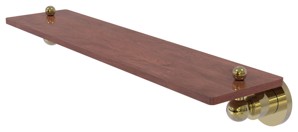 Astor Place 22" Solid Wood Shelf, Unlacquered Brass