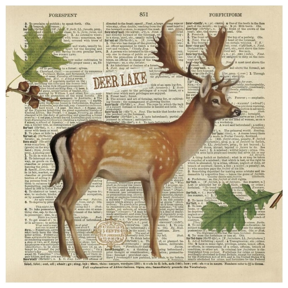"Lodge Collage III" Digital Paper Print by Katie Pertiet, 42"x42"