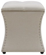Amelia Nailhead Tufted Storage Ottoman - Cardiff Cream