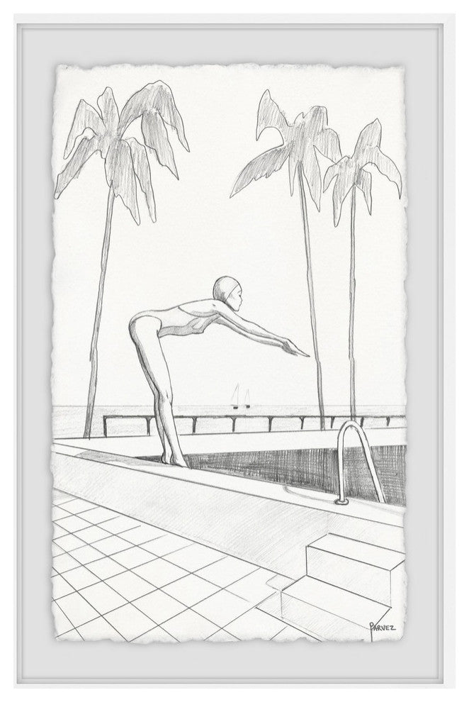 "Dive" Framed Painting Print, 8"x12"