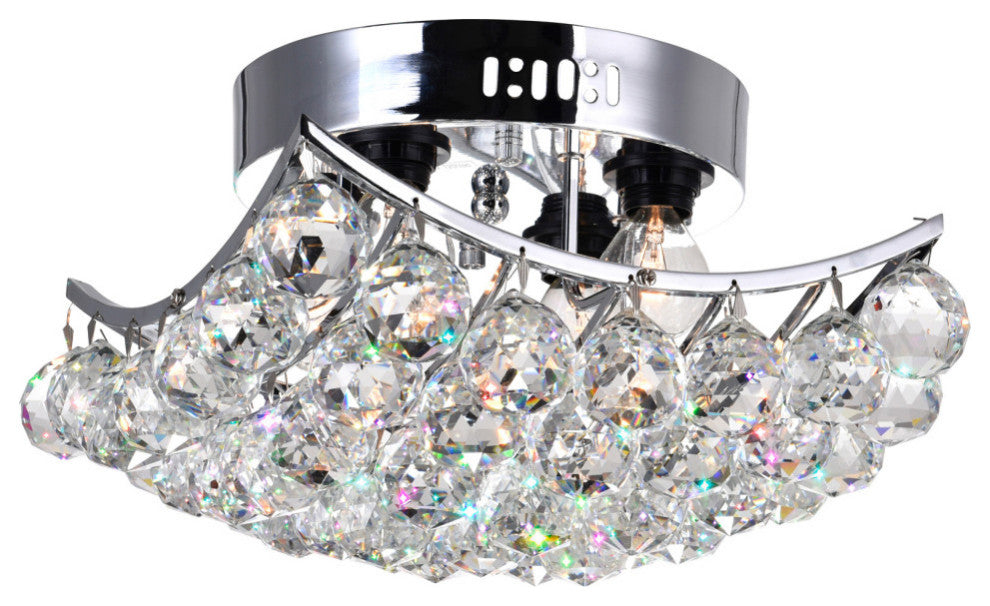 Queen 4 Light Flush Mount With Chrome Finish