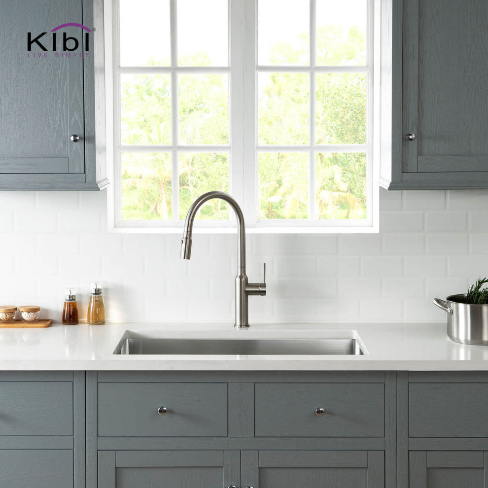KIBI Handcrafted Undermount Single Bowl 16 gauge Stainless Steel Kitchen Sink, 3