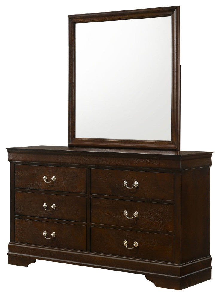 Louis Philippe 6-drawer Dresser With Mirror Cappuccino