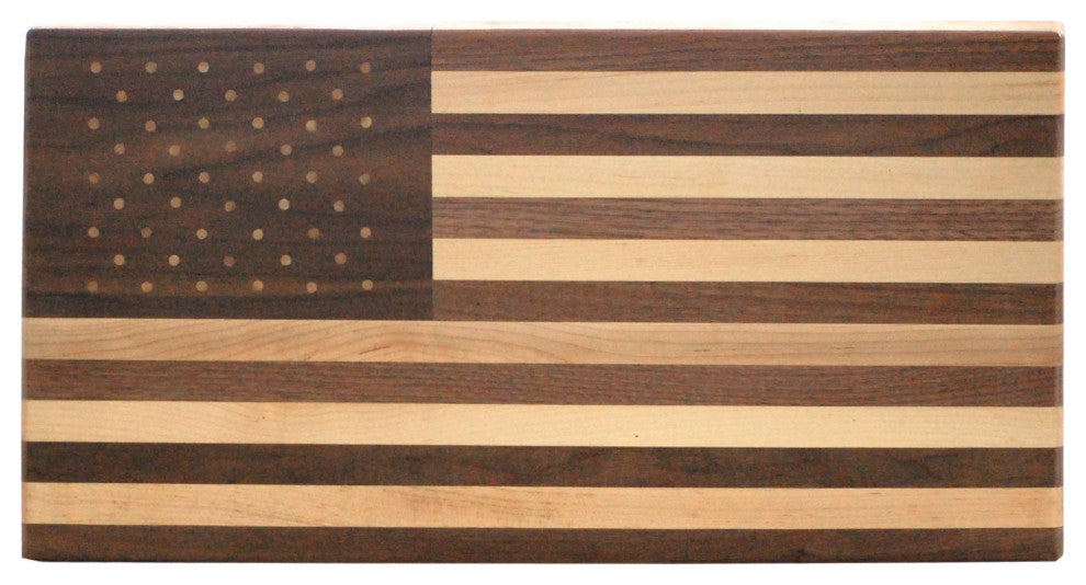 Walnut and Maple Wood American Flag Cutting Board