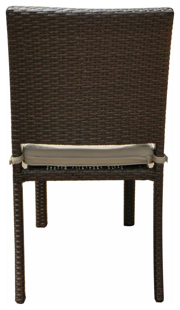 South Beach Dining 4 Chairs Outdoor Patio Furniture Wicker Resin Rattan