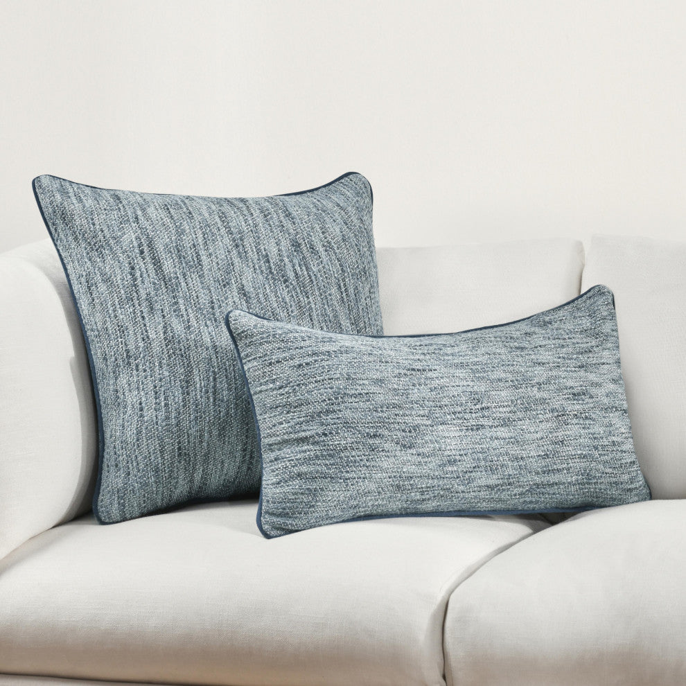 Sharma Cotton Blend Throw Pillow by Kosas Home, Denim Blue, 22x22