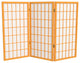 3' Tall Window Pane Shoji Screen, Honey, 3 Panels