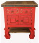 Dealno Rustic Reclaimed Wood Bathroom Vanity, 40"x20"x32", Fake Drawers