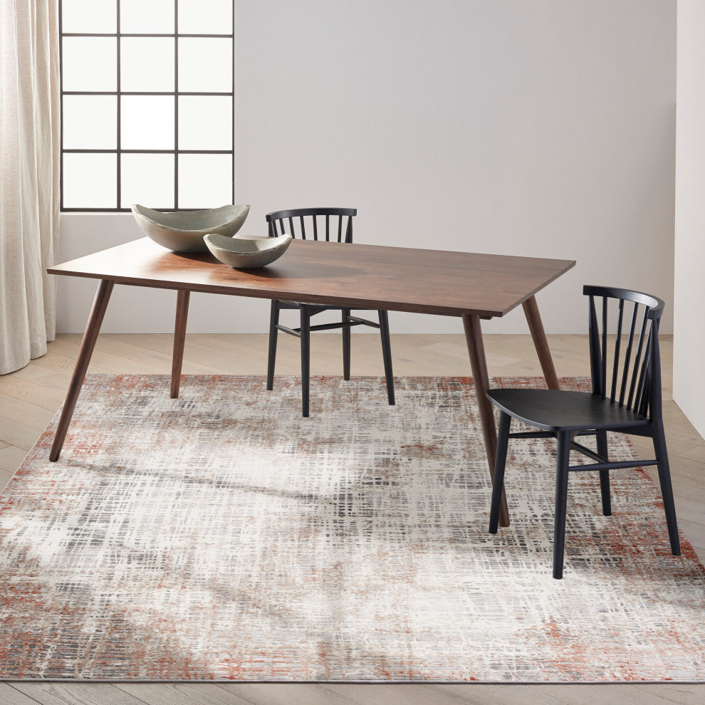 Calvin Klein CK022 Infinity 9' x 12' Rust Multicolor Modern Indoor Area Rug