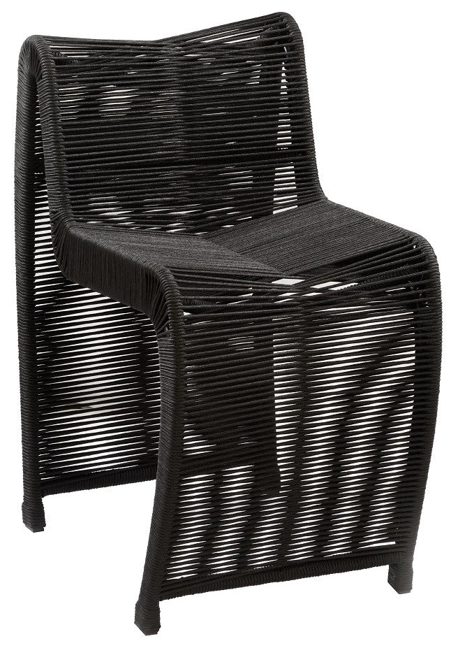 24" Lorenzo Rope Counter Stool, Set of 2, Black