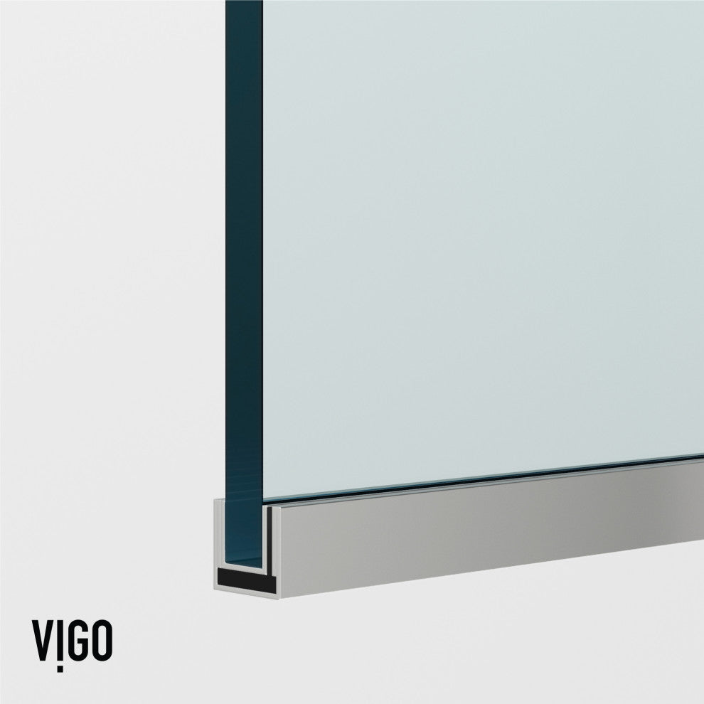 VIGO Zenith Frameless Fixed, Chrome, Tub Screen, 34" W X 62" H, Clear Glass