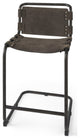 Dark Brown Leather Iron Framed Counter Stool