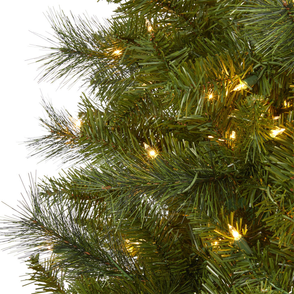 7.5' Mount Hood Spruce Faux Xmas Tree W/450 White Lights & Bendable Branches