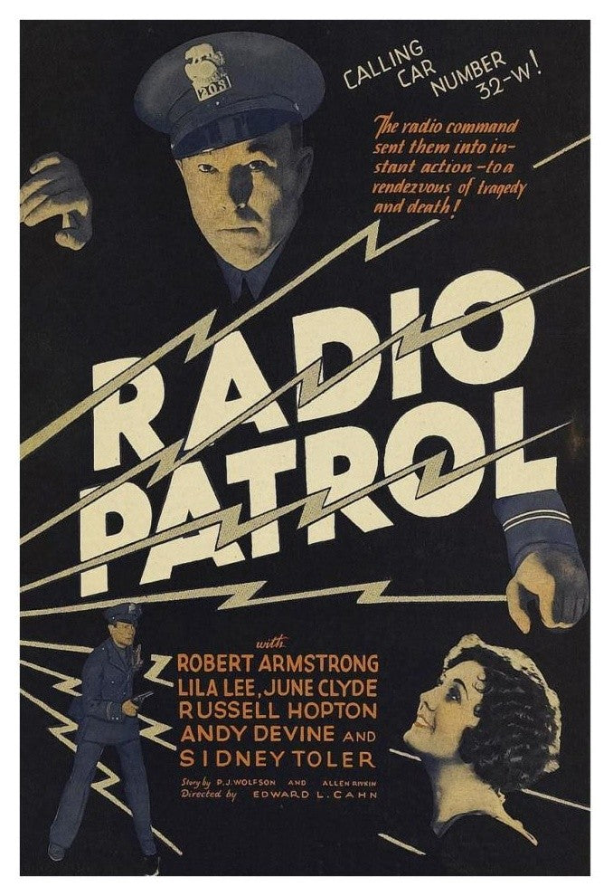 "Vintage Film Posters: Radio Patrol" Digital Paper Print, 26"x38"