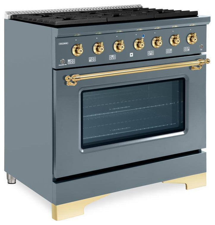 Classico Series 36" Dual Fuel Freestanding Range, Blue-Grey