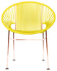 Concha Indoor/Outdoor Handmade Dining Chair, Yellow Weave, Copper Frame