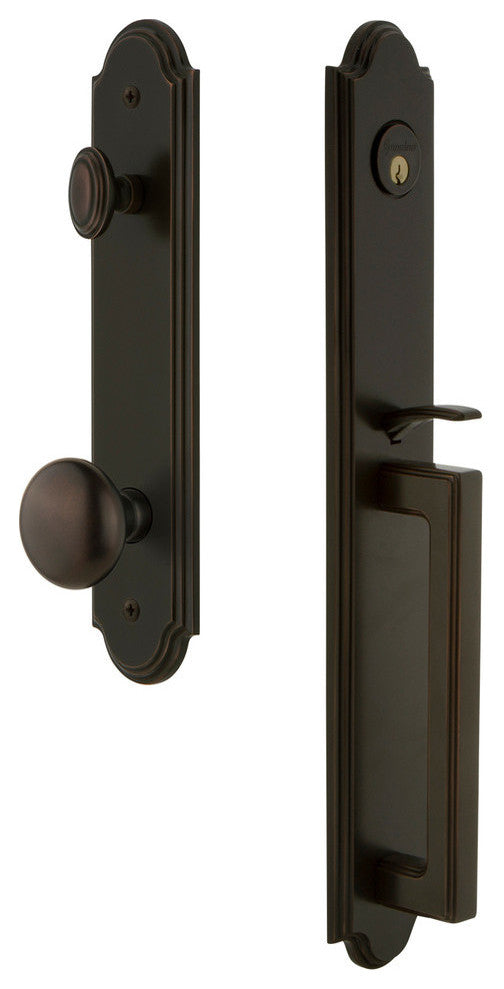 Arc 1-Piece Dummy Handleset, D Grip and Fifth Avenue, Timeless Bronze, 848587
